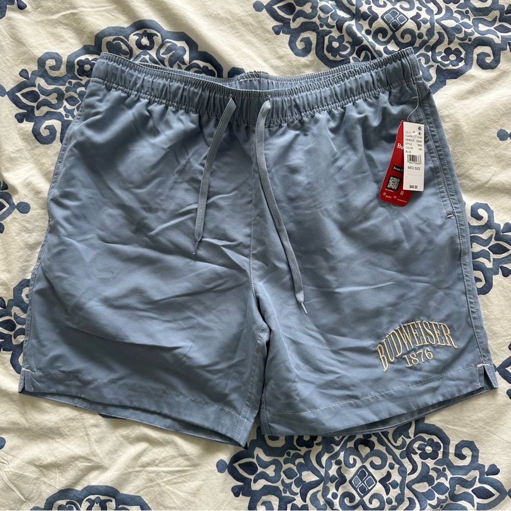PacSun x Budweiser Blue Swim Trunks - NWT